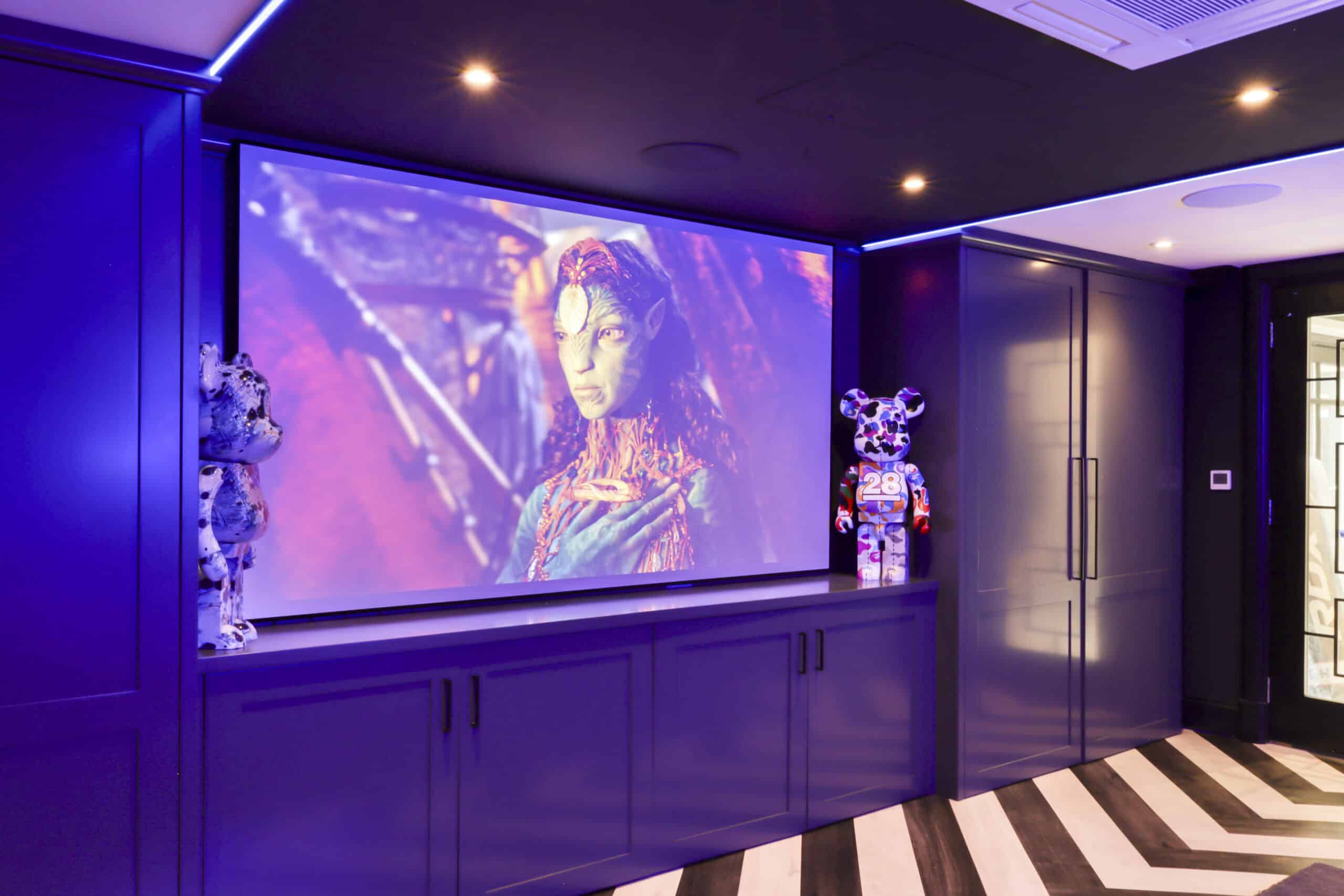 Avatar way of the water showing on Bespoke Home Cinema